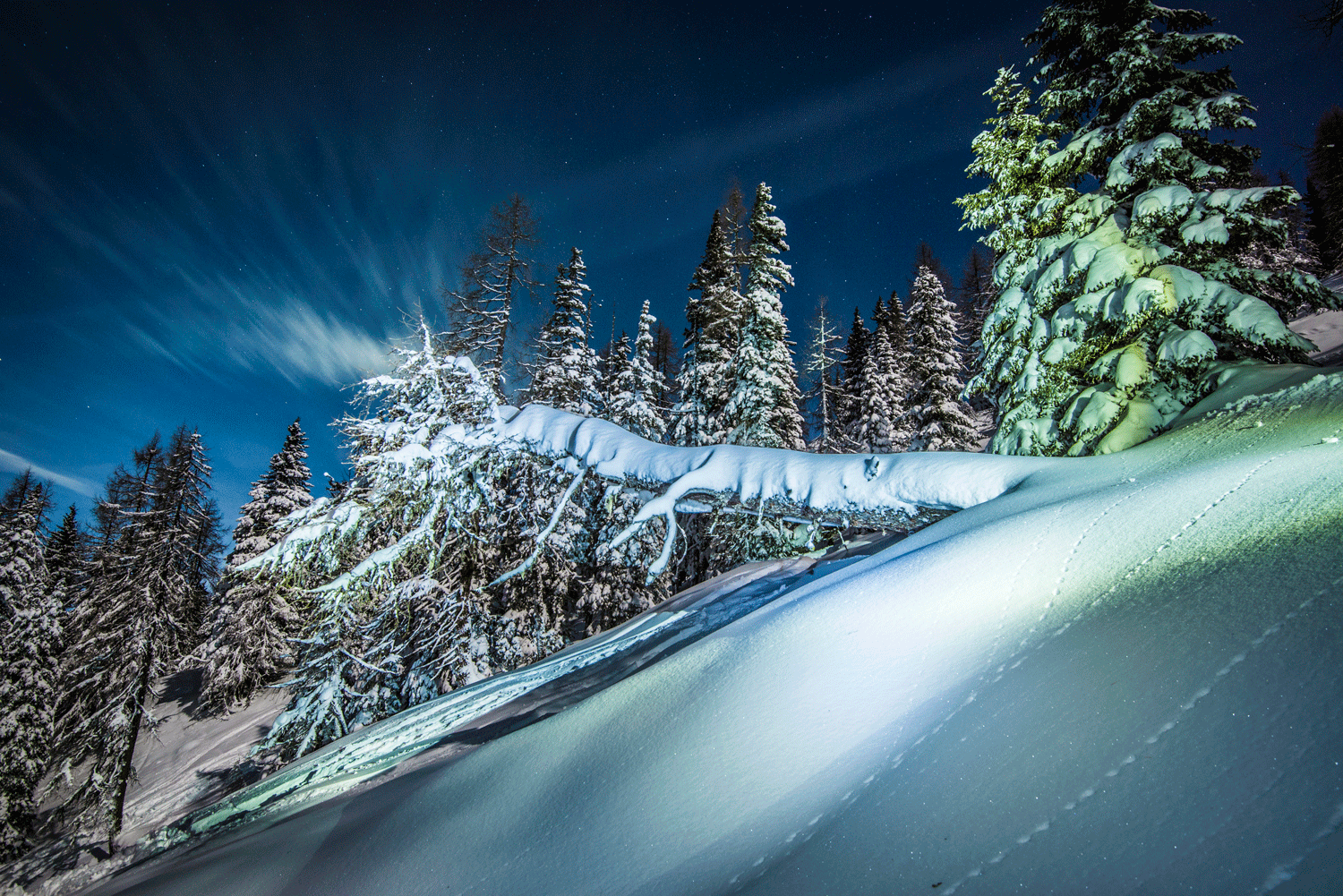 Strimskogel, Vollmond, Fotoshooting, Landschaft, Winter